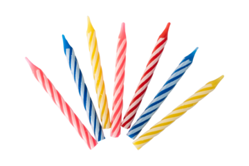 set of colorful candle party isolated