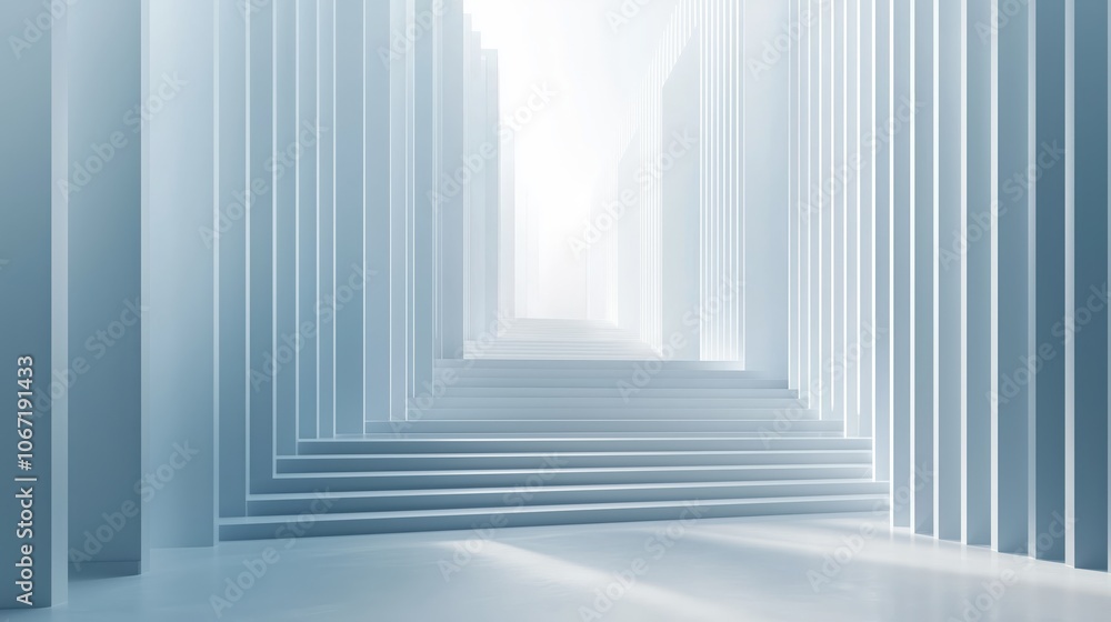 Poster abstract 3d lines in soft light and layers