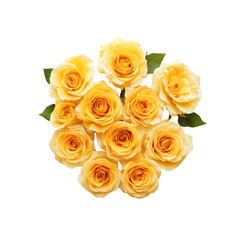 Bouquet of yellow roses isolated. PNG