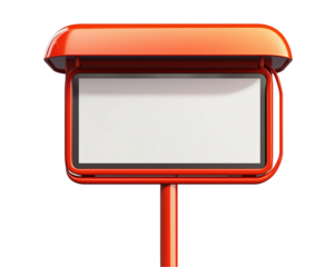 Bus stop sign isolated on a transparent background