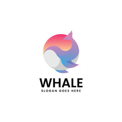 Vector logo whale colorful design