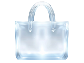 a clear plastic bag with handle
