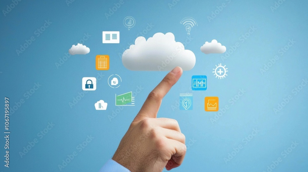 Poster cloud computing and digitalization concept