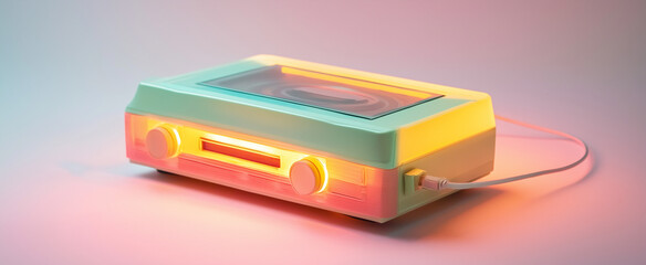 Vintage Old-School Music Player in Classic 90s Style