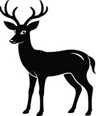 Obraz premium Vector Silhouette Marsh Deer 