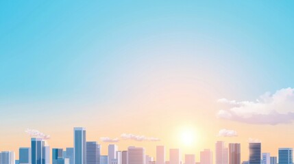 Fototapeta premium Modern Green Cityscape with Efficient Skyscrapers
