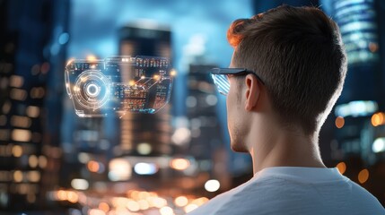 Futuristic Digital Monitoring Specialist in Urban Setting
