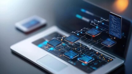 Digital Transformation Concept with Interconnected Devices