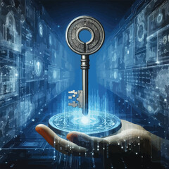 digital key unlocking a virtual data vault