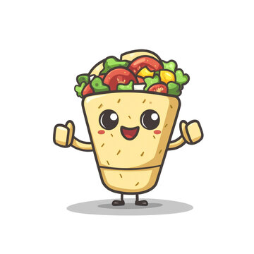 recommend clip art: Cute Cartoon Burrito Character