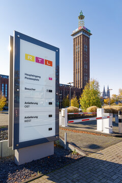 COLOGNE, NORTH RHINE-WESTPHALIA, GERMANY - NOVEMBER 03, 2024: RTL Deutschland, RTL Germany in Cologne, Germany. Television broadcast center of RTL Deutschland, German media company.