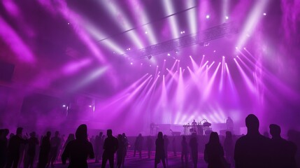 Concert Atmosphere - Engaging concert environment with bright, purple lights filling the stage.