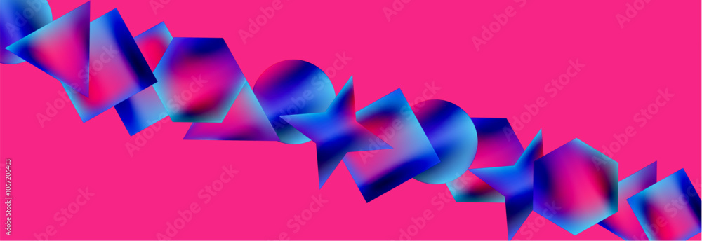 Poster neon color geometric shapes square triangle circle abstract background. vector illustration for wall