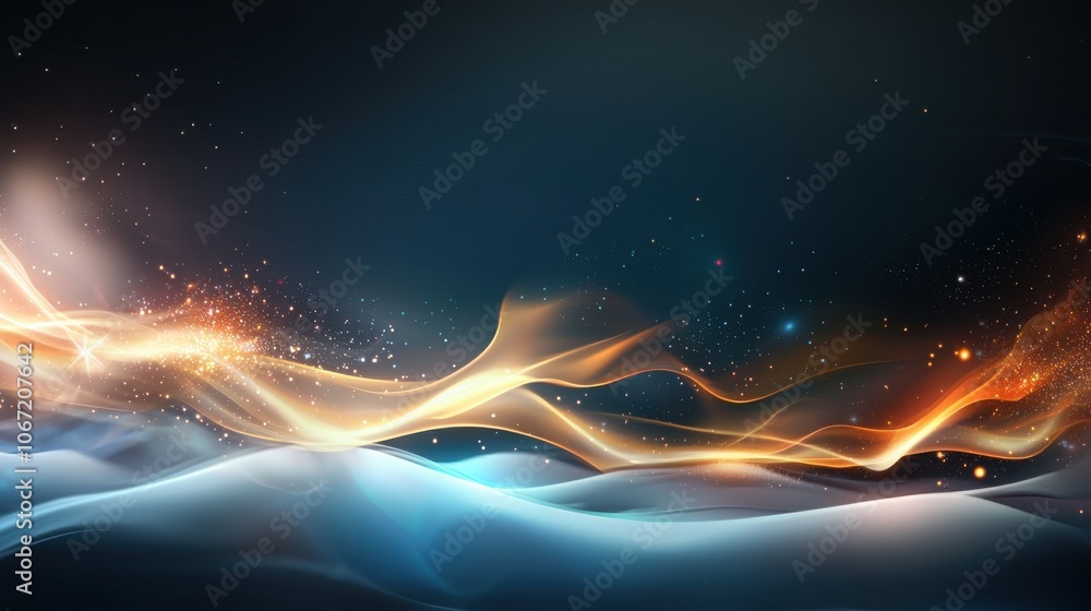 Poster abstract energy sparks in glowing memory visualization