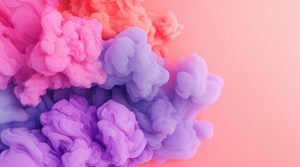 Fototapeta premium Vibrant Ink Clouds, a captivating display of swirling pink and purple hues, creating an enchanting and dynamic visual experience.