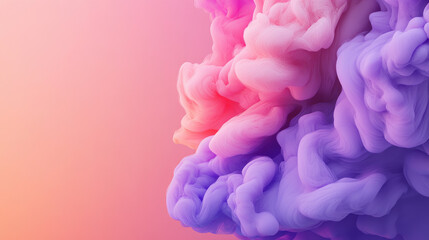 Obraz premium Vibrant ink clouds, swirling pink and purple hues, creating a mesmerizing abstract composition, evoking a sense of fluidity and movement.