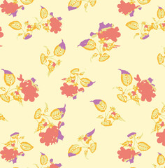 botanical floral vector seamless pattern with roses herbs and leaves big set background with flowers