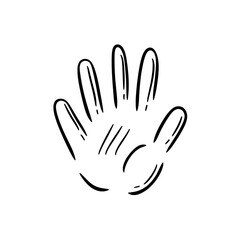 Obraz premium The gloves are used to draw the outline of the modern hand drawn illustration