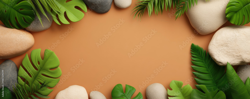 Poster textured harmony, an abstract blend of earthy tones and organic patterns, creating a visually captiv