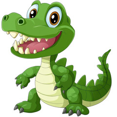 Obraz premium Cute Cartoon Crocodile