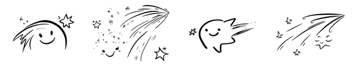 Icon depicting a star in an expression of emotion. Modern illustration.