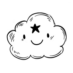 Decorative hand drawn exclamation point in a checkbox, shaped like a cloud. Useful for a weekly planner, notebook, bullet journal.