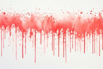 Red watercolor blurs and spots design on white artistic paper base