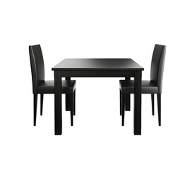 Fototapeta premium Modern set of black table and four chairs. Cut out.