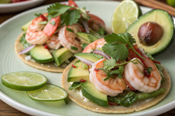 Fresh Shrimp Aguachile with Lime, Chili, and Avocado