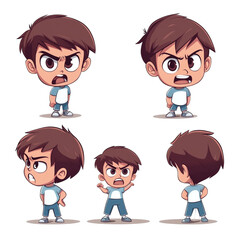 Fototapeta premium Angry Boy Character Animation Sprites