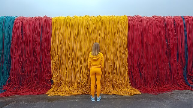 Female IT professional working in secure server room, analyzing system health, organized cables, advanced tech