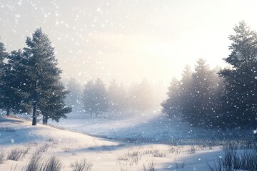 Obraz premium Landscape nature winter forest.