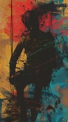 Abstract Figure in Bold Strokes and Vibrant Colors - Contemporary Art