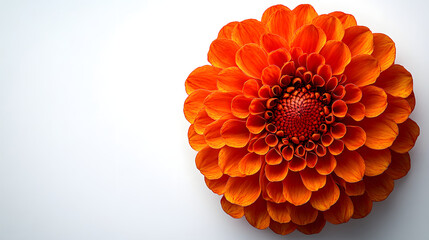 A Stunning Marigold Flower Isolated on a Clean White Background in the Bottom Right Corner