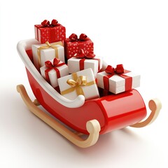 Festive Sleigh with Colorful Gift Boxes