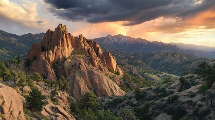 Obraz premium Majestic Rocky Mountains at Sunset