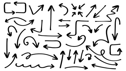 Various vector hand drawn arrows 