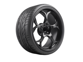 a black tire with black rim