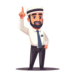 Obraz premium Smiling Arabian Man in a White Shirt and Tie