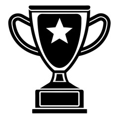 Trophy Cup, Winner Cup Silhouette Black Vector