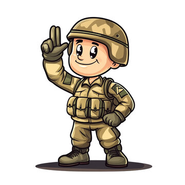 recommend clip art: Cartoon Soldier Saluting