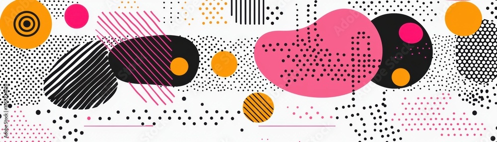 Poster colorful abstract shapes in various sizes create a vibrant artistic background, perfect for modern d