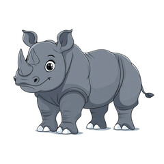 Fototapeta premium Cute Cartoon Rhino Illustration