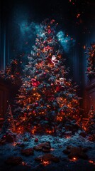 Fototapeta premium The Chaos and Joy of the Holidays Surround the Christmas Tree