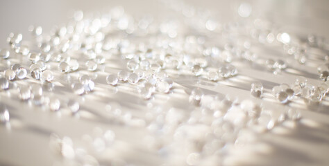 Background of White Glass Marbles
