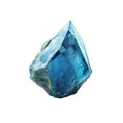 Obraz premium Blue Crystal Gemstone Isolated on Transparent Background