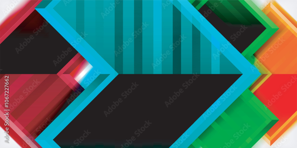 Leinwandbilder arrow symbols created with 3d effects and line texture geometric abstract background