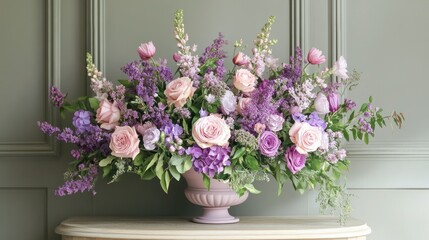 Lilac and Pink - Harmonious blend of lilac and pink flowers, forming a charming pastel arrangement.
