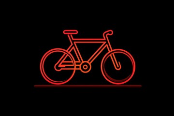 Fototapeta premium Neon Bicycle Line Art Illustration