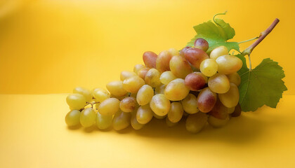 grape fruits, isolated on a pastel yellow